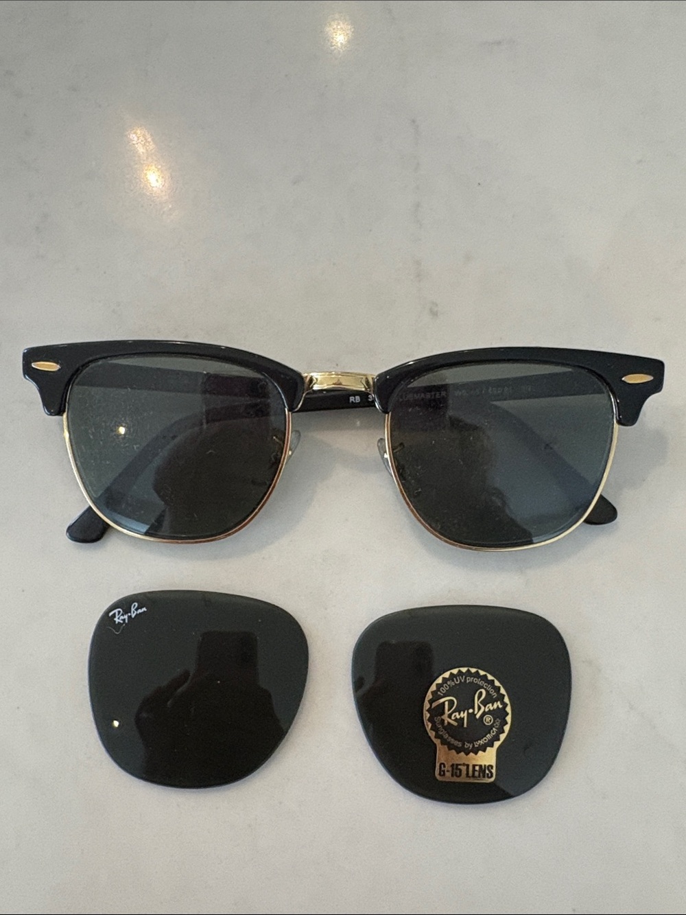 Ray Ban Black and Gold Sunglasses
